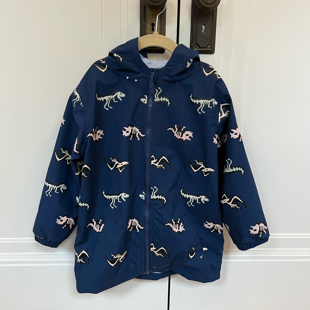 Holly & Beau navy dinosaur color-changing raincoat 5/6